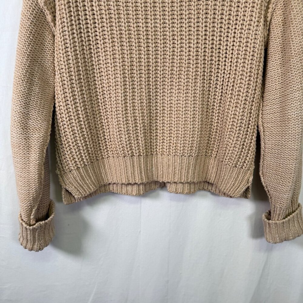 Free People Bell Song Mixed Knit Pullover Sweater Sandcastle Beige Size Small - Picture 6 of 14